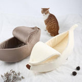 Colorful Plush Banana Peel Cat Bed