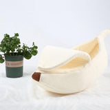 Colorful Plush Banana Peel Cat Bed