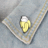 Playful Banana Cat Enamel Pin
