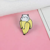 Playful Banana Cat Enamel Pin
