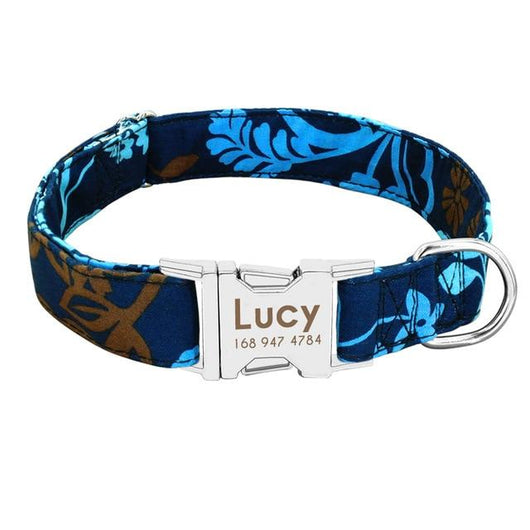 Dog Collar Personalized Nylon Pet Dog Tag Collar Custom Nameplate ID Collars