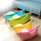 Colorful Plush Banana Peel Cat Bed