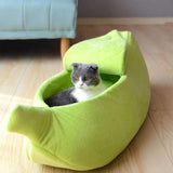 Colorful Plush Banana Peel Cat Bed