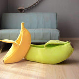 Colorful Plush Banana Peel Cat Bed